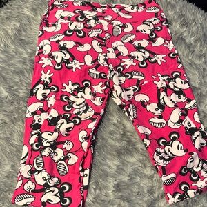 LuLaRoe OS Pink mikey mouse Leggings